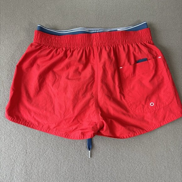 Diesel Beachwear Barrely Swim Trunks Mens S Red Logo Waist Drawstring Pockets - Picture 12 of 13